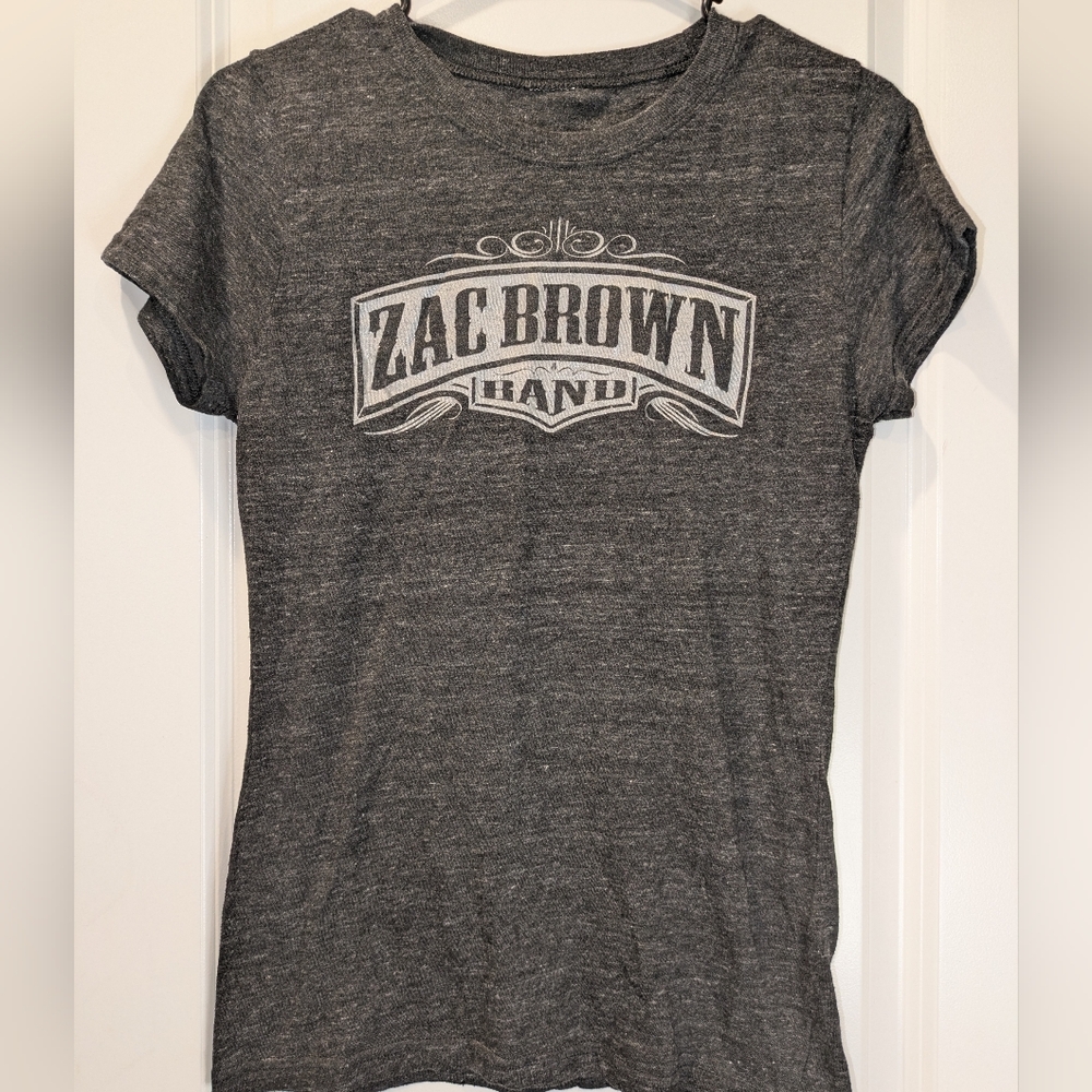 Zac Brown Band 2014 Tour Shirt Womens Fitted Gray Graphic Tee